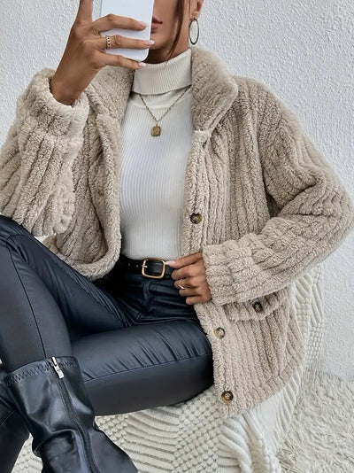 Agni | Double-Sided Velvet Button Cardigan